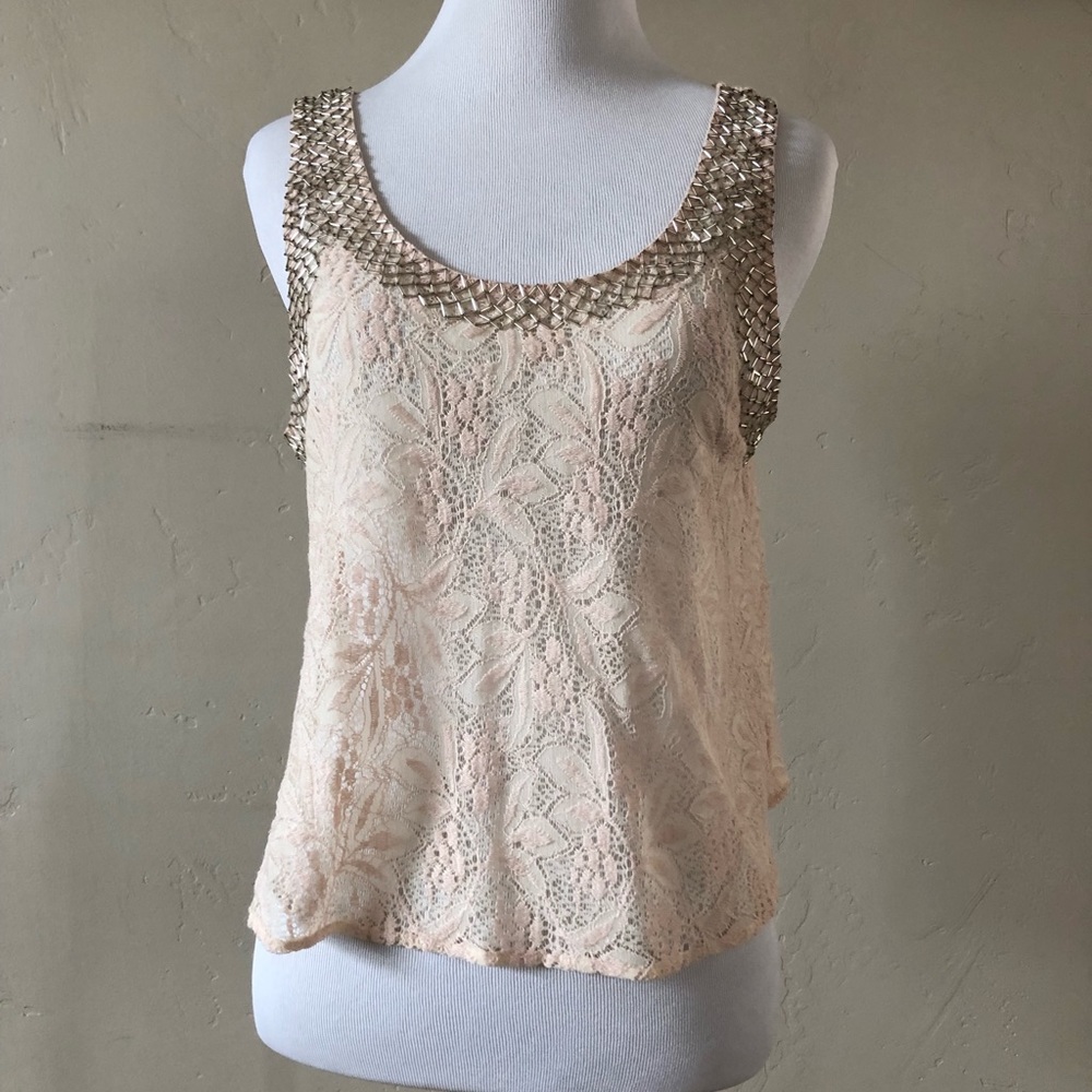 Lace blush top